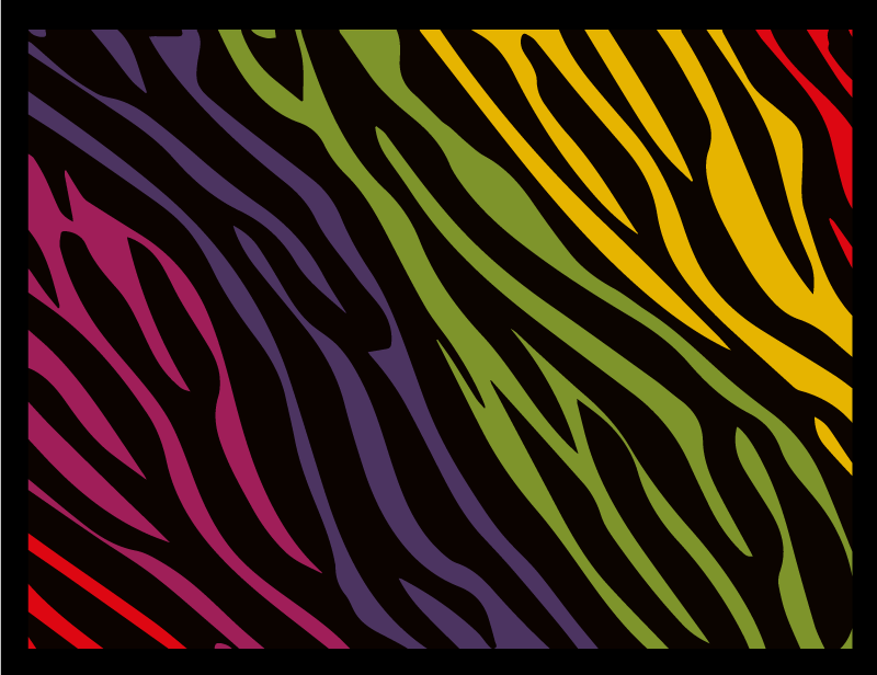 Rainbow zebra print animal print vinyl rug - TenStickers