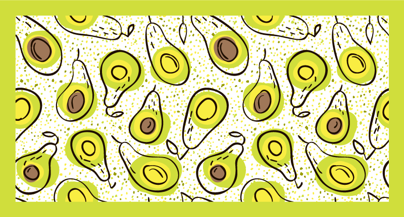 Avocado pattern kitchen floor tiles - TenStickers