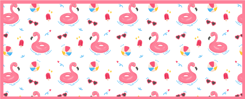 Cool flamingo pattern kitchen floor tiles - TenStickers
