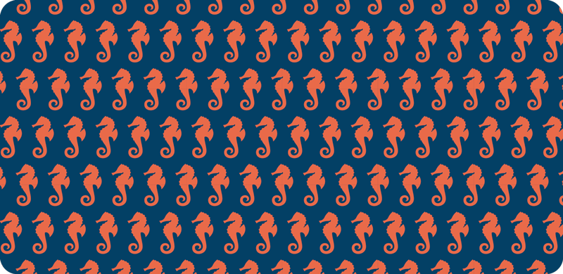 Orange Seahorse Pattern bathroom flooring - TenStickers