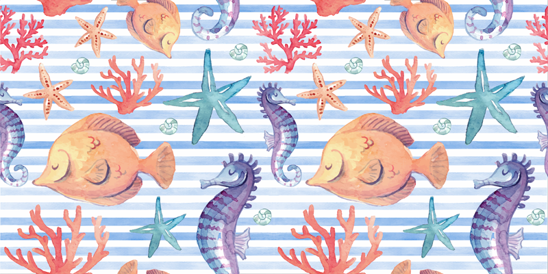 Oceanic Sea Life vinyl rug - TenStickers