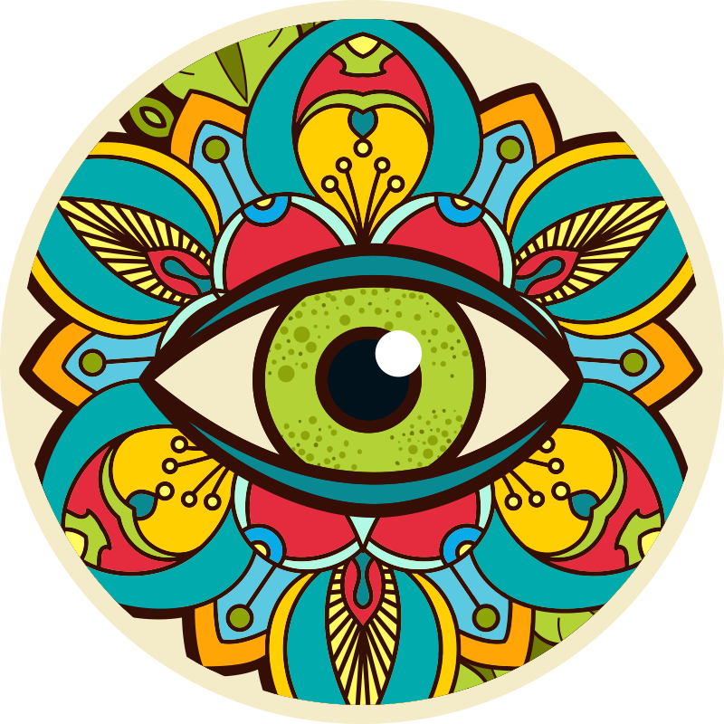 Colorful Eye Pattern mandala vinyl rug - TenStickers