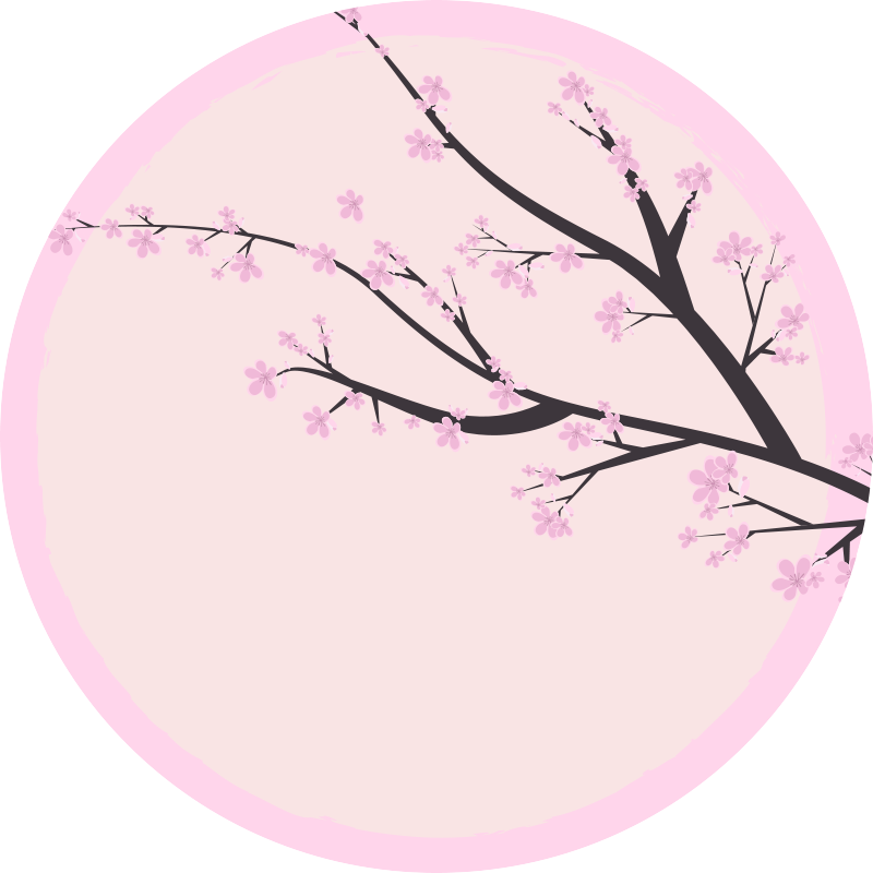 Cherry blossom branch flower vinyl rug - TenStickers