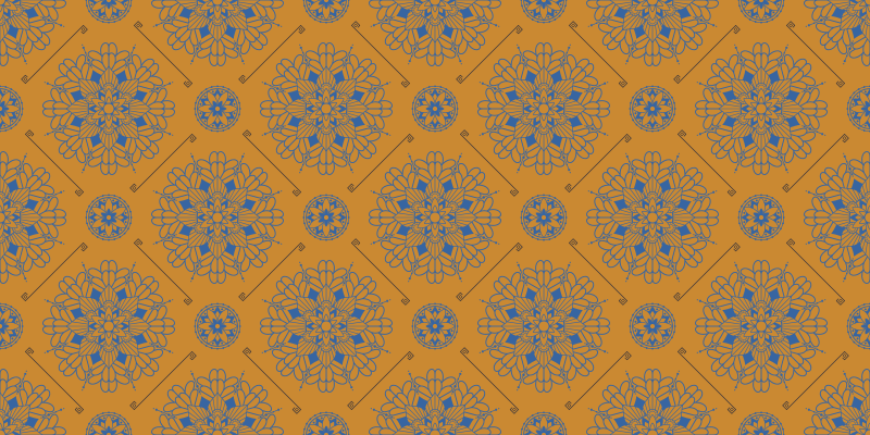 Italian yellow and blue tile carpet - TenStickers
