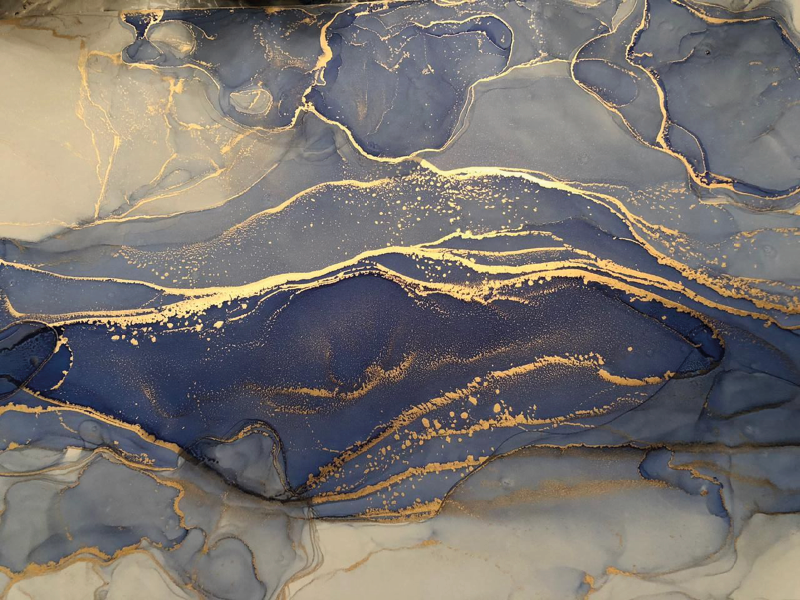 Navy blue rock stone floor tiles - TenStickers