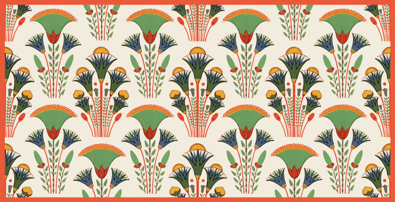 Scandinavian vintage pattern flower vinyl rug - TenStickers