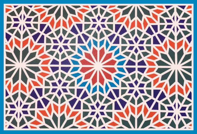 Intricate geometric mosaic vinyl rug - TenStickers