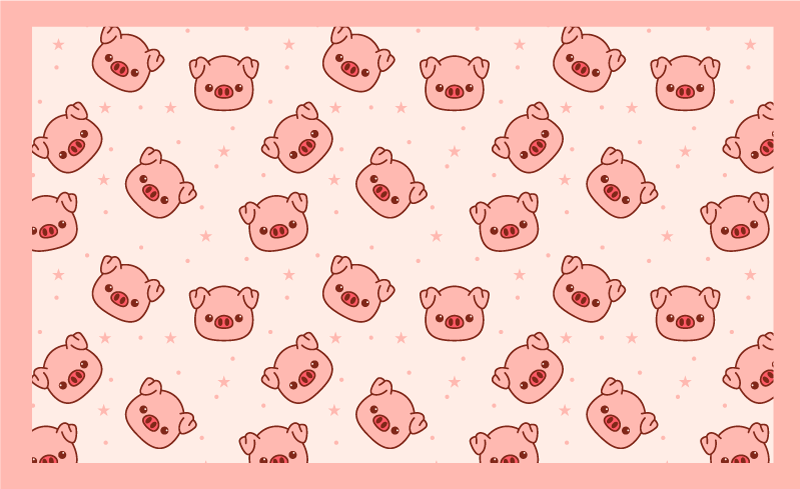 Cute Pig Patterns kids vinyl rug - TenStickers