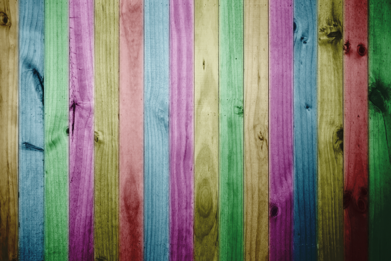 Vibrant Wooden Stripes wood vinyl rug - TenStickers