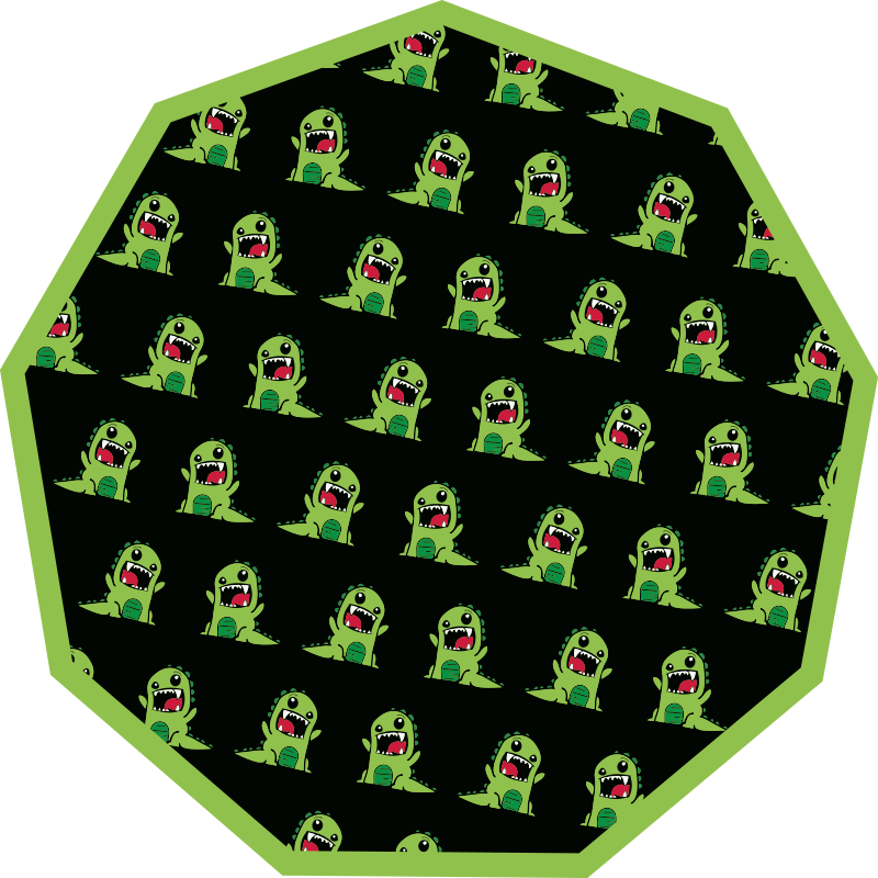 Cartoon Creature Pattern kids vinyl rug - TenStickers