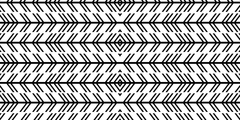 Chevron black lines stripes vinyl rug - TenStickers