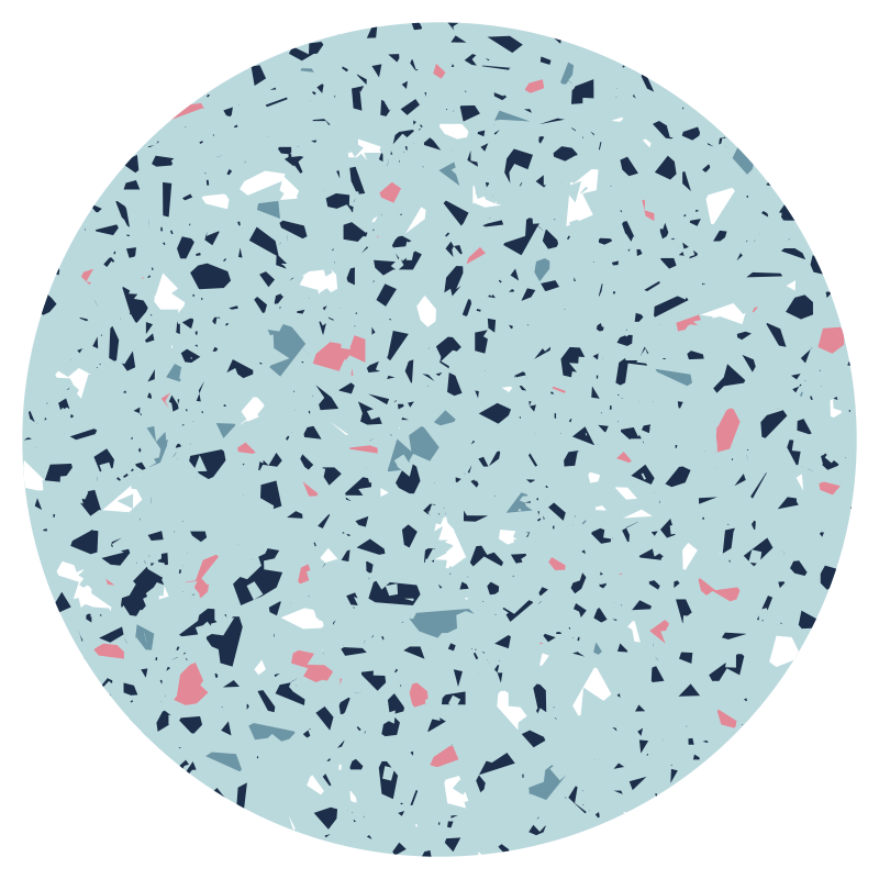 Blue terrazzo style kitchen vinyl rug - TenStickers