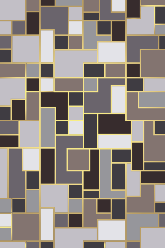 Gray rectangles mosaic mosaic floor tiles - TenStickers