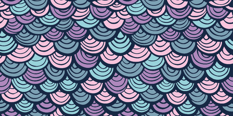 Purple and blue wave motif geometric vinyl rug - TenStickers