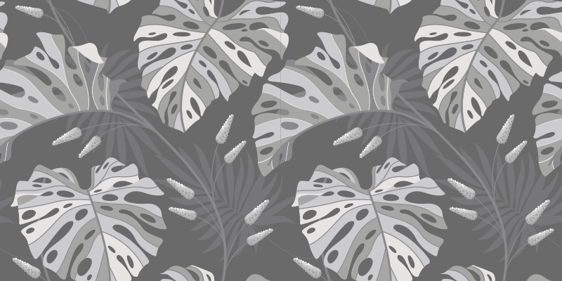 Monstera Leaf Patterns nature vinyl rug - TenStickers