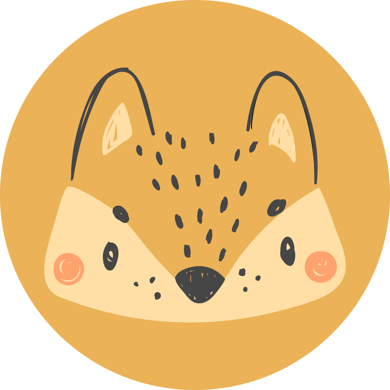Cute Fox Face nursery vinyl rug - TenStickers
