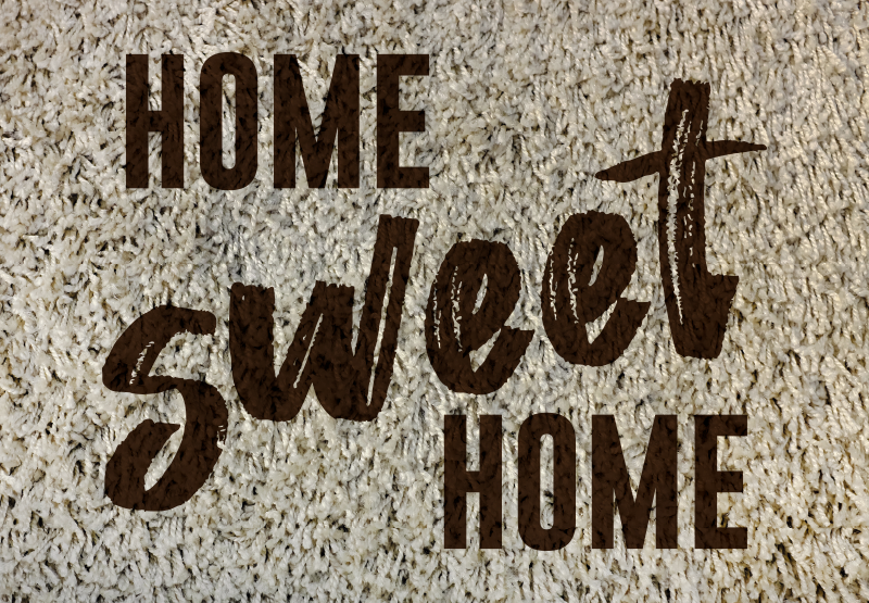 Welcome mat home sweet home entrance hall tiles - TenStickers