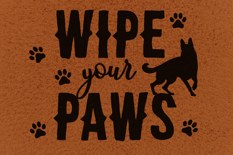 Wipe your paws animal vinyl rug - TenStickers