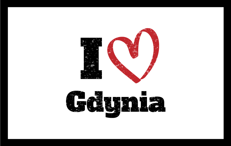 I LOVE GDYNIA custom vinyl rug - TenStickers