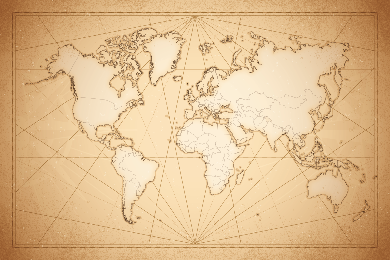 19th century world map rug - TenStickers