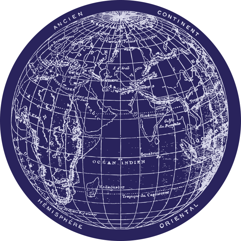 Circular  world map vinyl rug - TenStickers