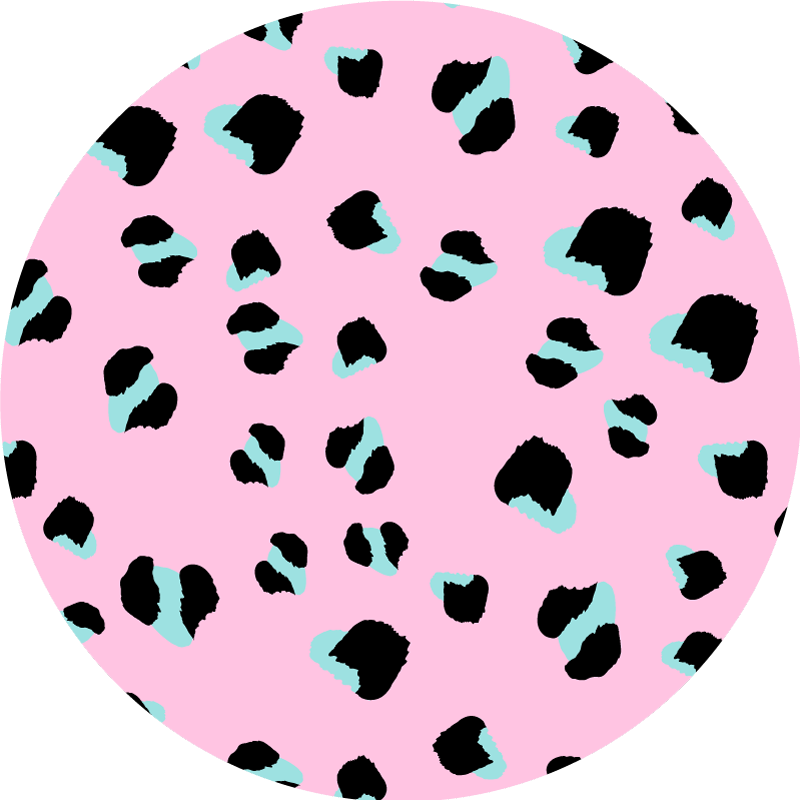 Circular pink leopard animal print vinyl rug - TenStickers