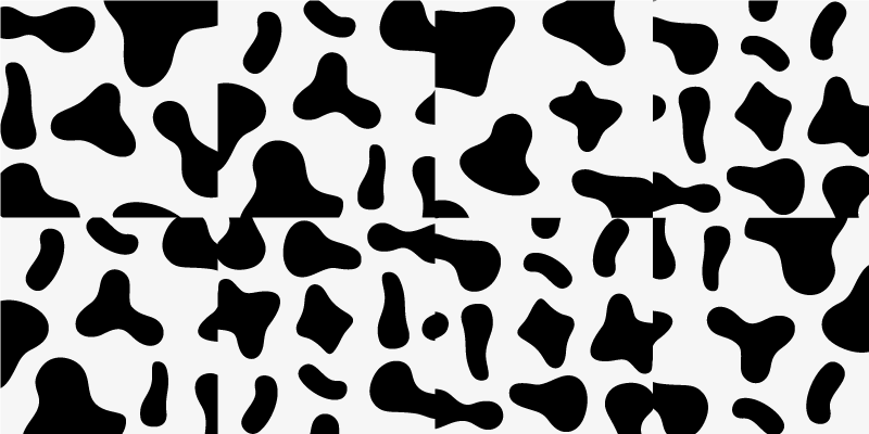 White cow tiles animal print vinyl rug - TenStickers