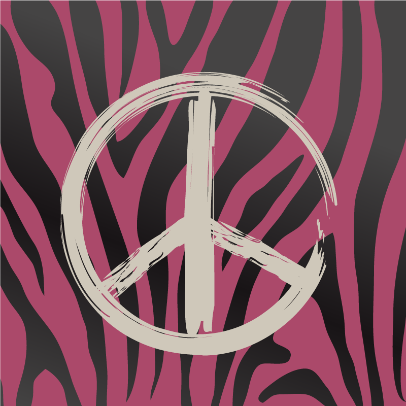 Peace Sign Pattern animal print vinyl rug - TenStickers