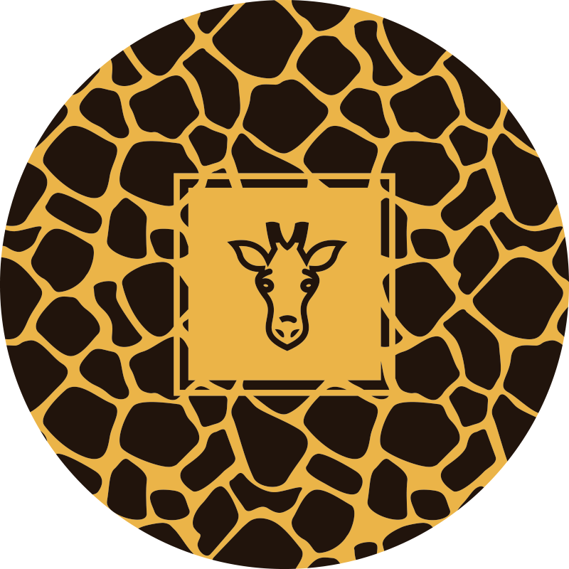 Giraffe Pattern Round animal print vinyl rug - TenStickers