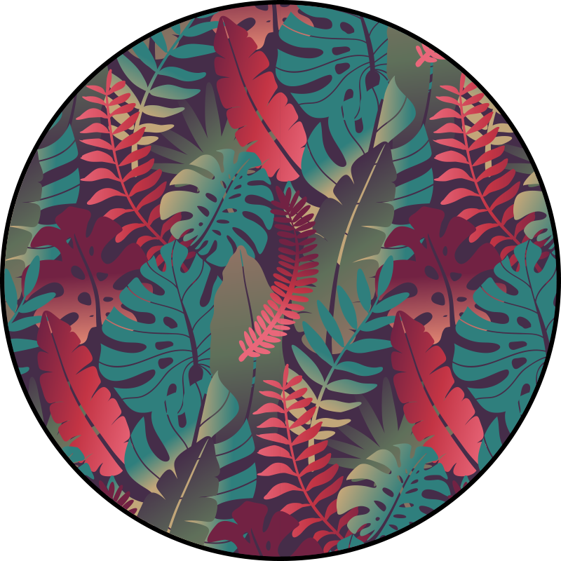 Circular flower exotic bedroom vinyl rug - TenStickers