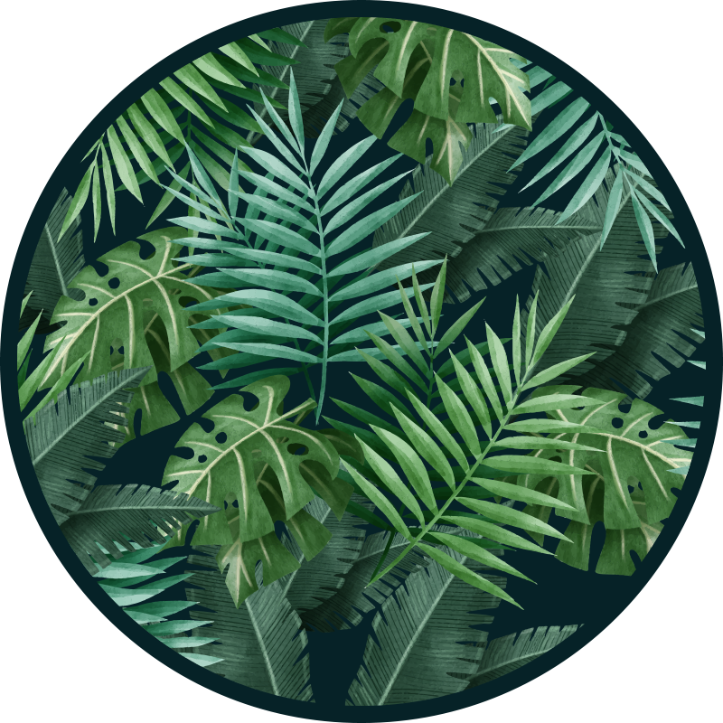 Lush Tropical Foliage nature vinyl rug - TenStickers