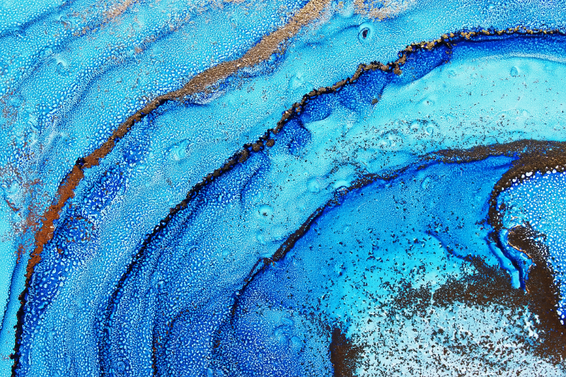 Ocean Wave Motif marble vinyl rug - TenStickers