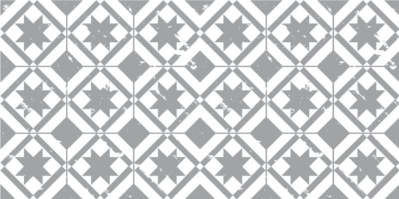 Star Patterned Tiles mosaic vinyl rug - TenStickers