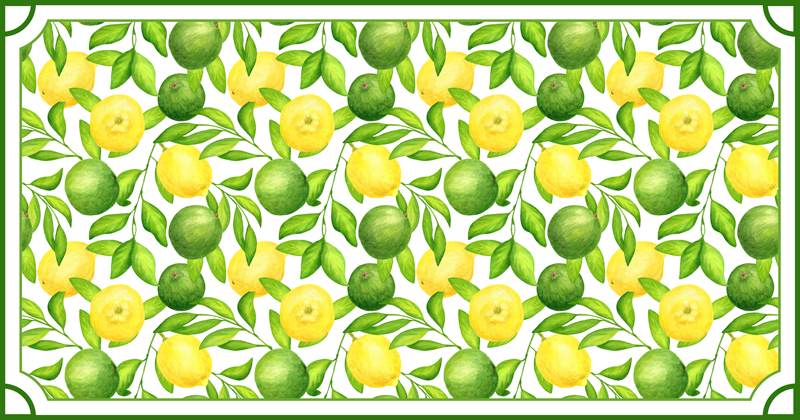 Lemons and Limes frame fruits vinyl rug - TenStickers