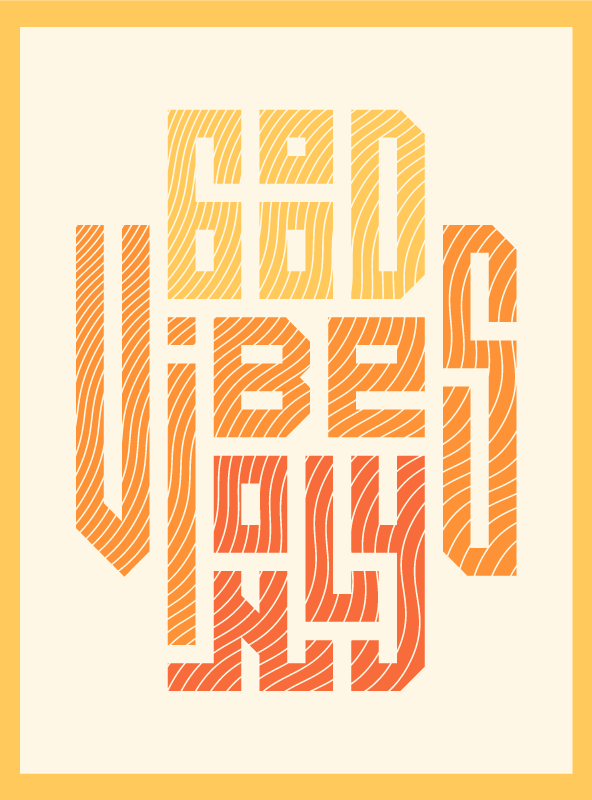 Good vibes only Beige vinyl rug - TenStickers