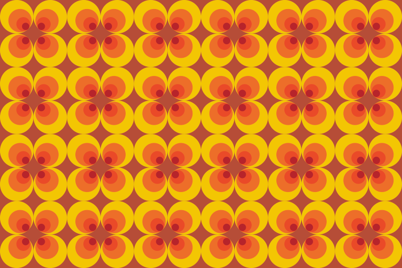 70s retro circles geometric rugs - TenStickers