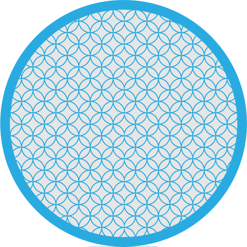 Circular blue elegant pattern geometric vinyl rug - TenStickers