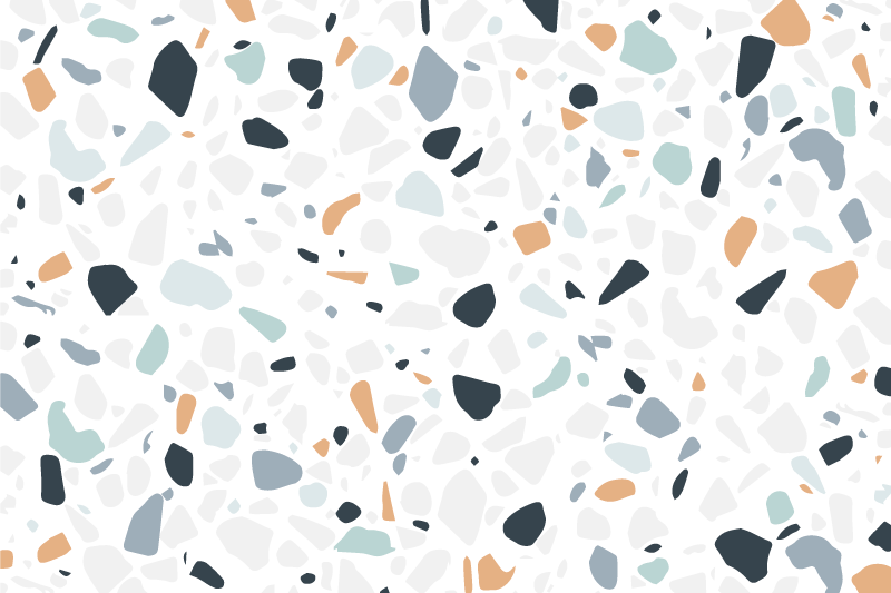 white and black stones mosaic vinyl rug - TenStickers