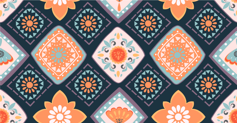 Abstract mini tiles tile vinyl rug - TenStickers