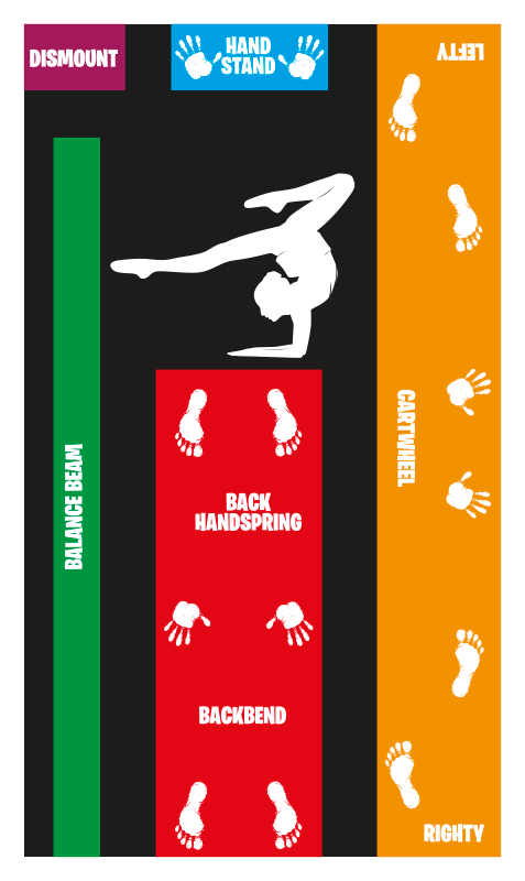 Gymnastics positions  kids vinyl rug - TenStickers