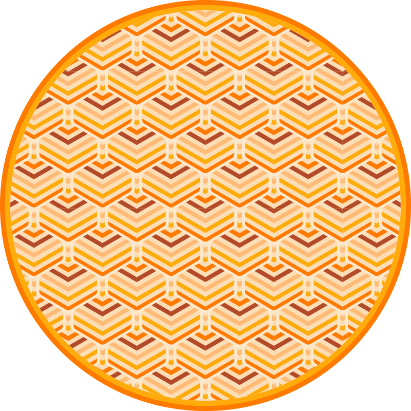Warm honeycomb vintage vinyl rug - TenStickers