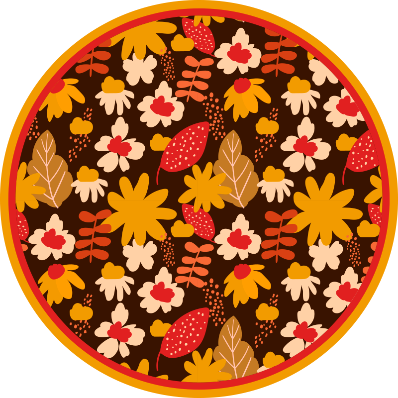 70s pop flower power vintage rug - TenStickers