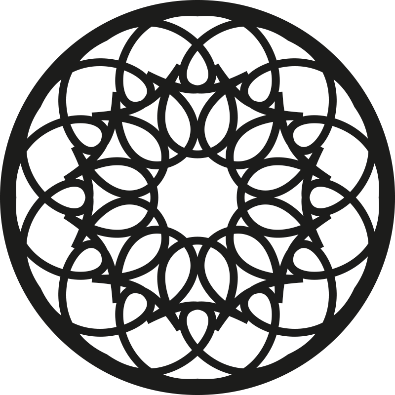 Intricate Black Pattern mandala vinyl rug - TenStickers