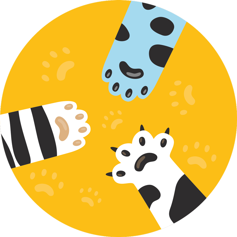 Three cat paws animal rug - TenStickers