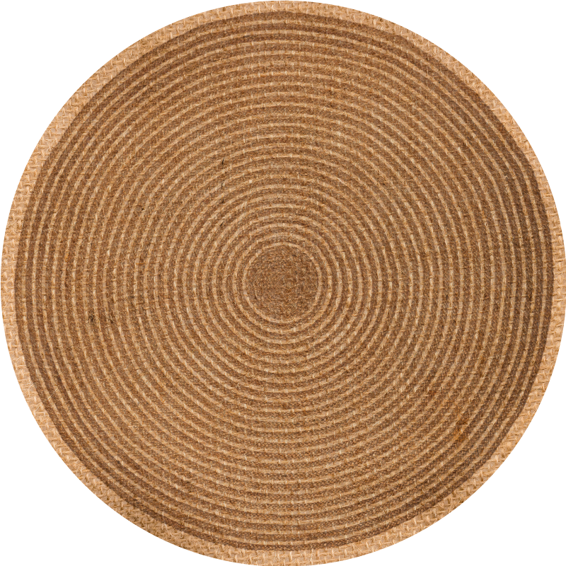 Woven round cotton texture nordic vinyl rug - TenStickers