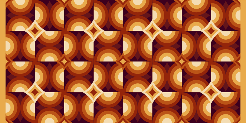 70's orange tiles vinyl carpet - TenStickers