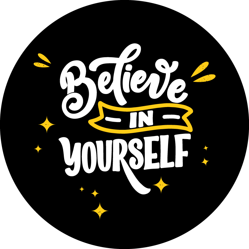 Believe in yourself black design custom vinyl rug - TenStickers