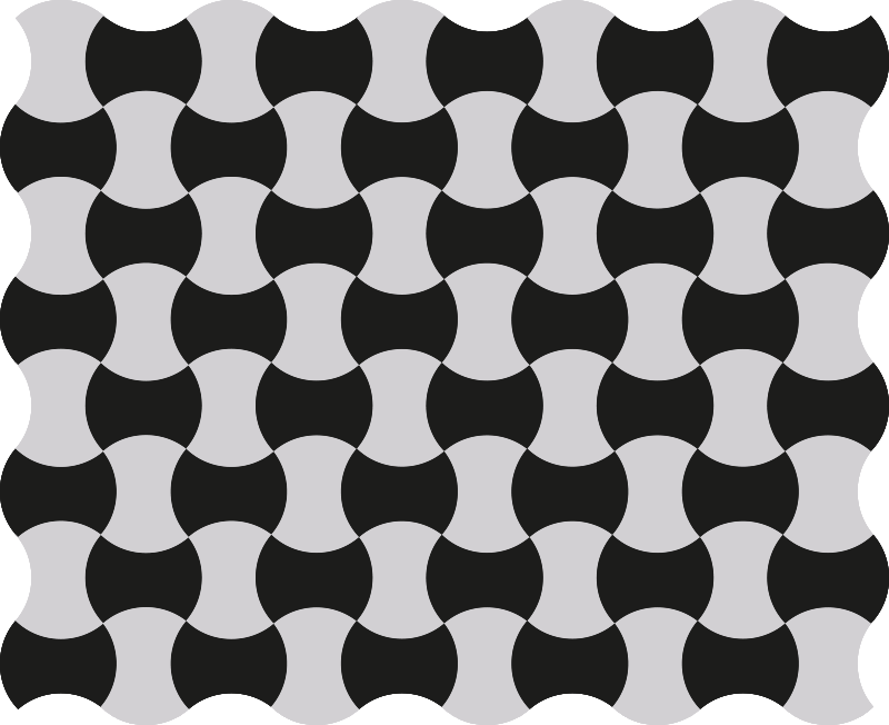 Swirl black and white checkers  tile carpet - TenStickers