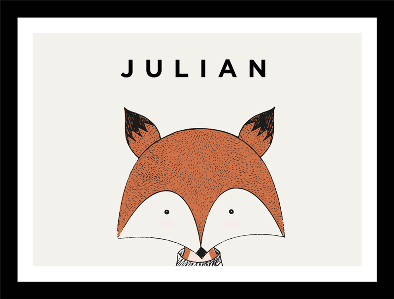 Custom vinyl rug fox character personalization - TenStickers