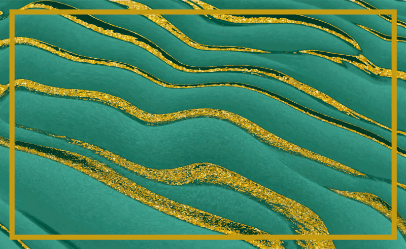 Green and gold marble effect vinyl rug - TenStickers